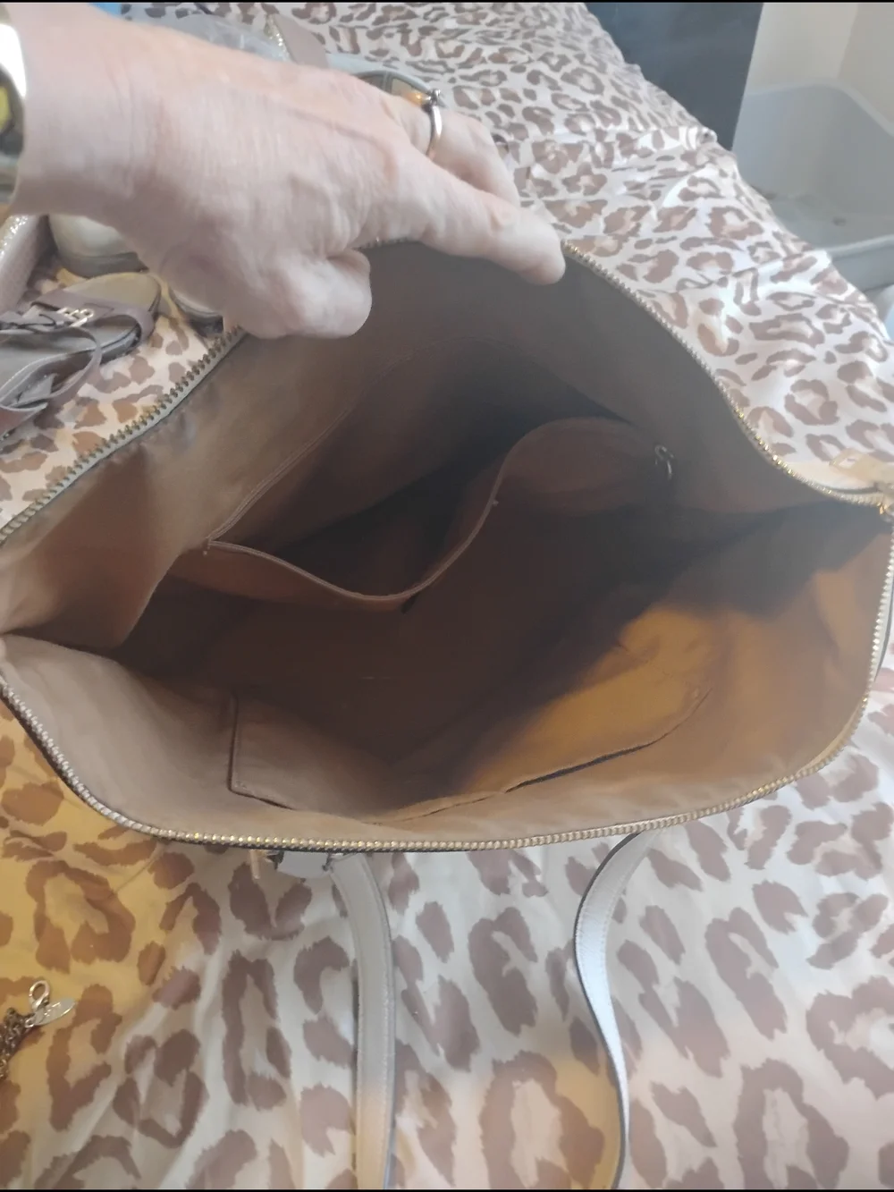 Coach Pebble Leather Tote Bag in Light Taupe